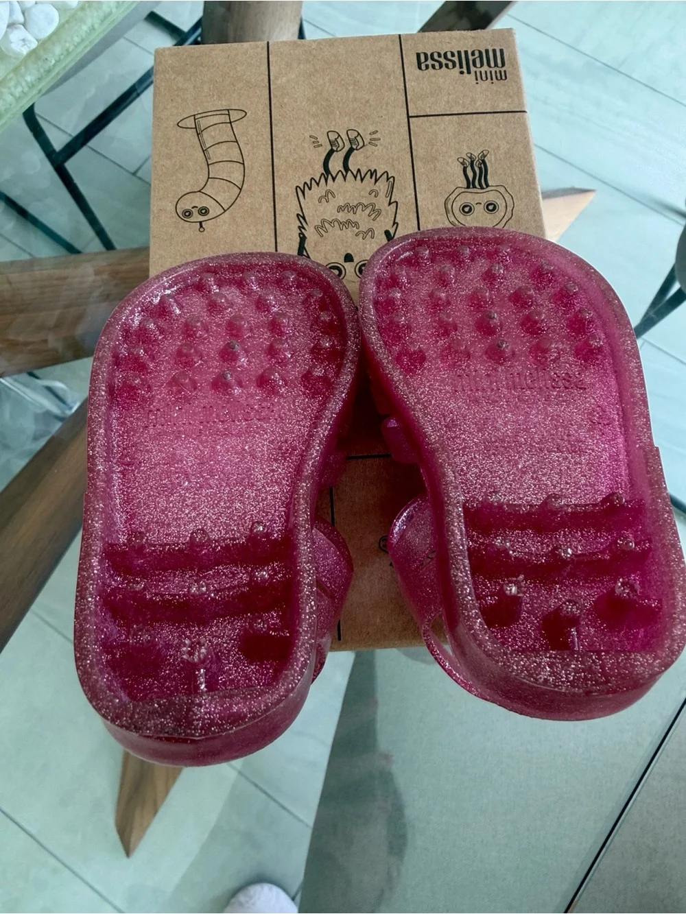 Mini Melissa Possesion Glitter Jelly Sandals 6
